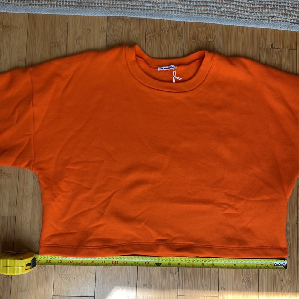 Reformation Orange Sweatshirt Cropped - Picture 9 of 10